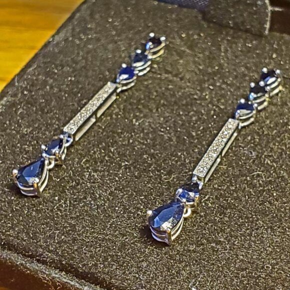 Macy's Fine Jewelry Sapphire and DIamond Earings